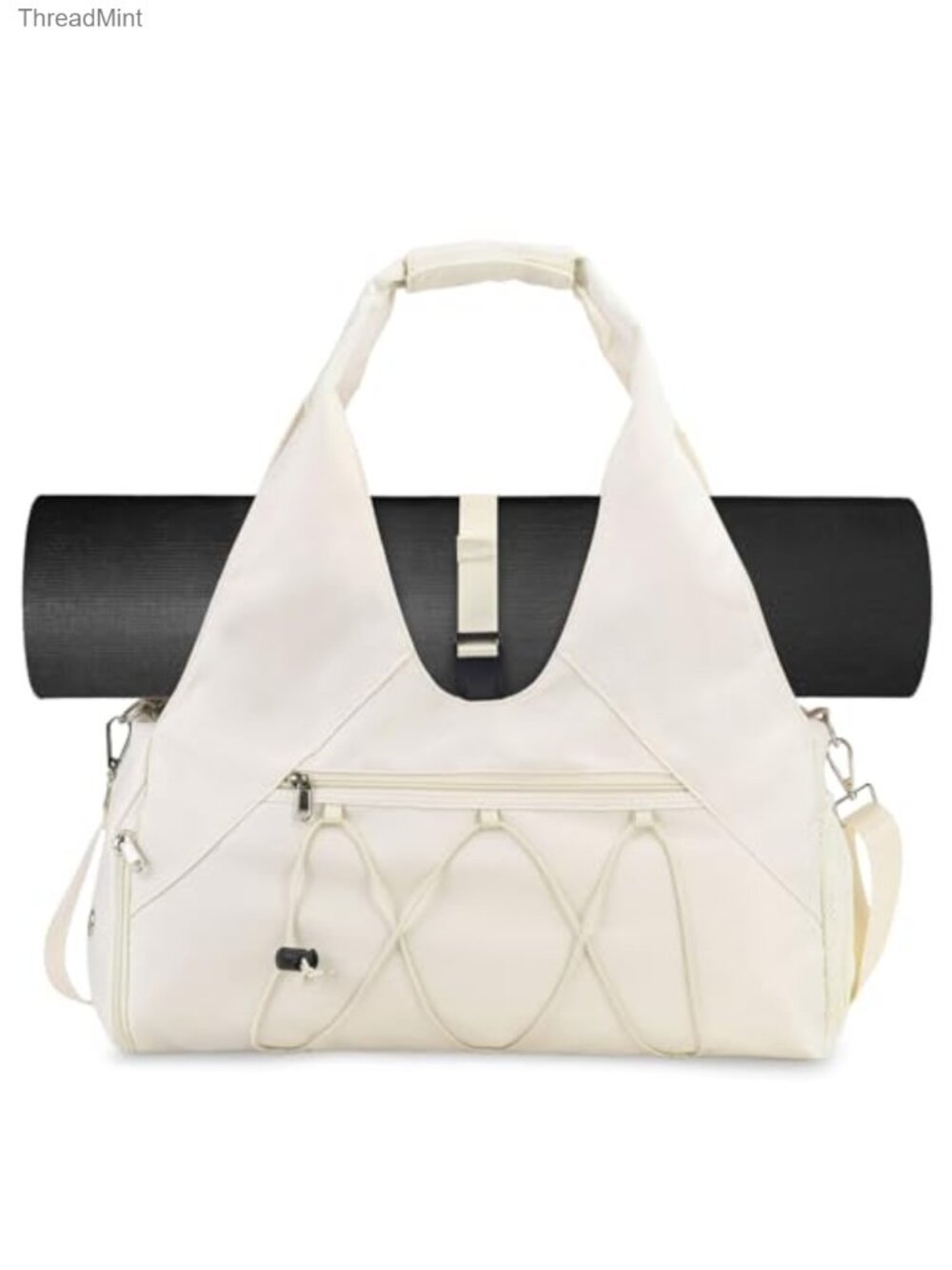 Gym Bag with Yoga Mat Holder Water Resistant Nylon Weekender Duffle